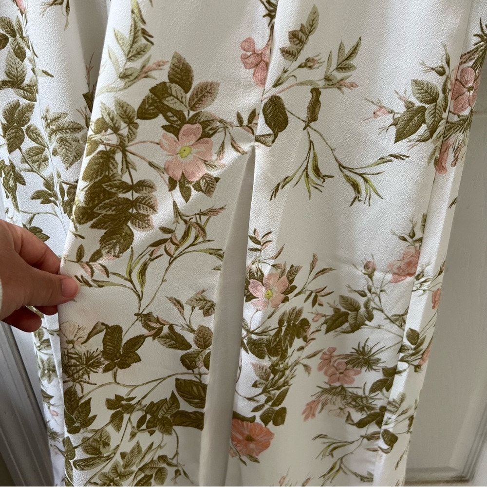 NWT 1. State Floral Long Sleeve V-Neck Midi Dress with Front Slit Size 2 - Picture 7 of 8